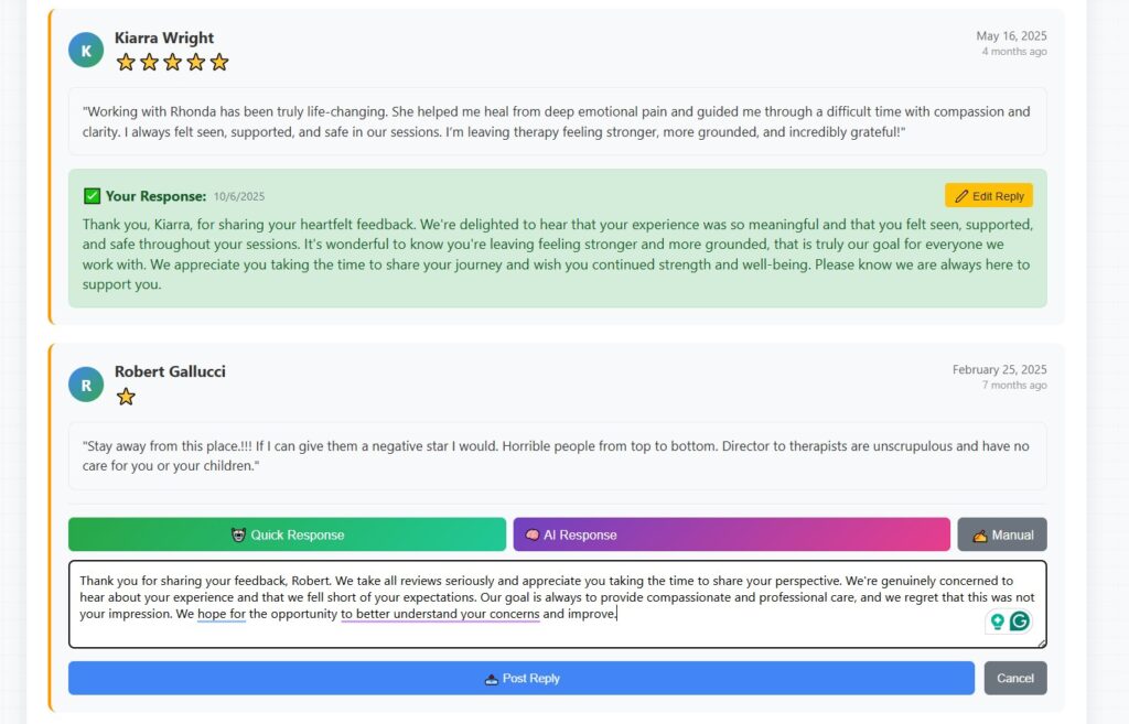 use AI to respond to Google Reviews