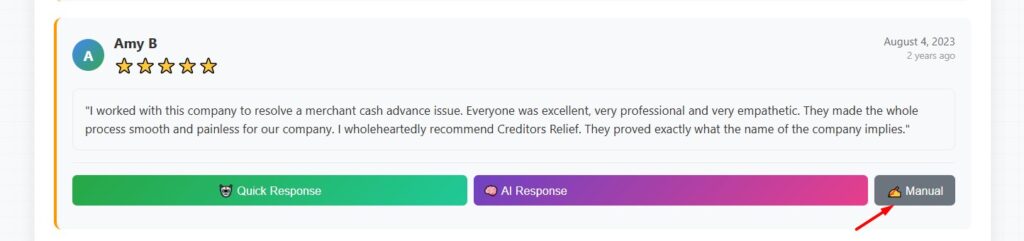 manually respond to reviews