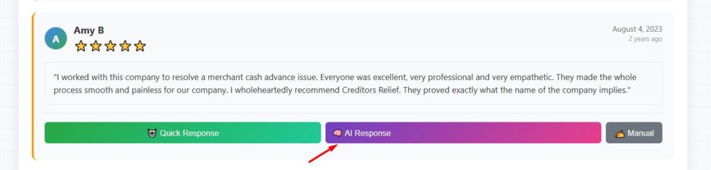 using AI to respond to reviews